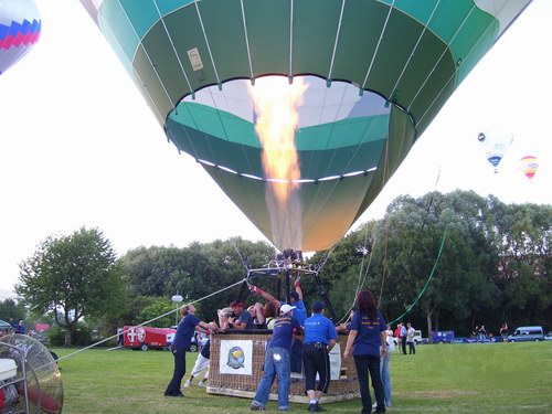 Vorbereitung der Ballonfahrt